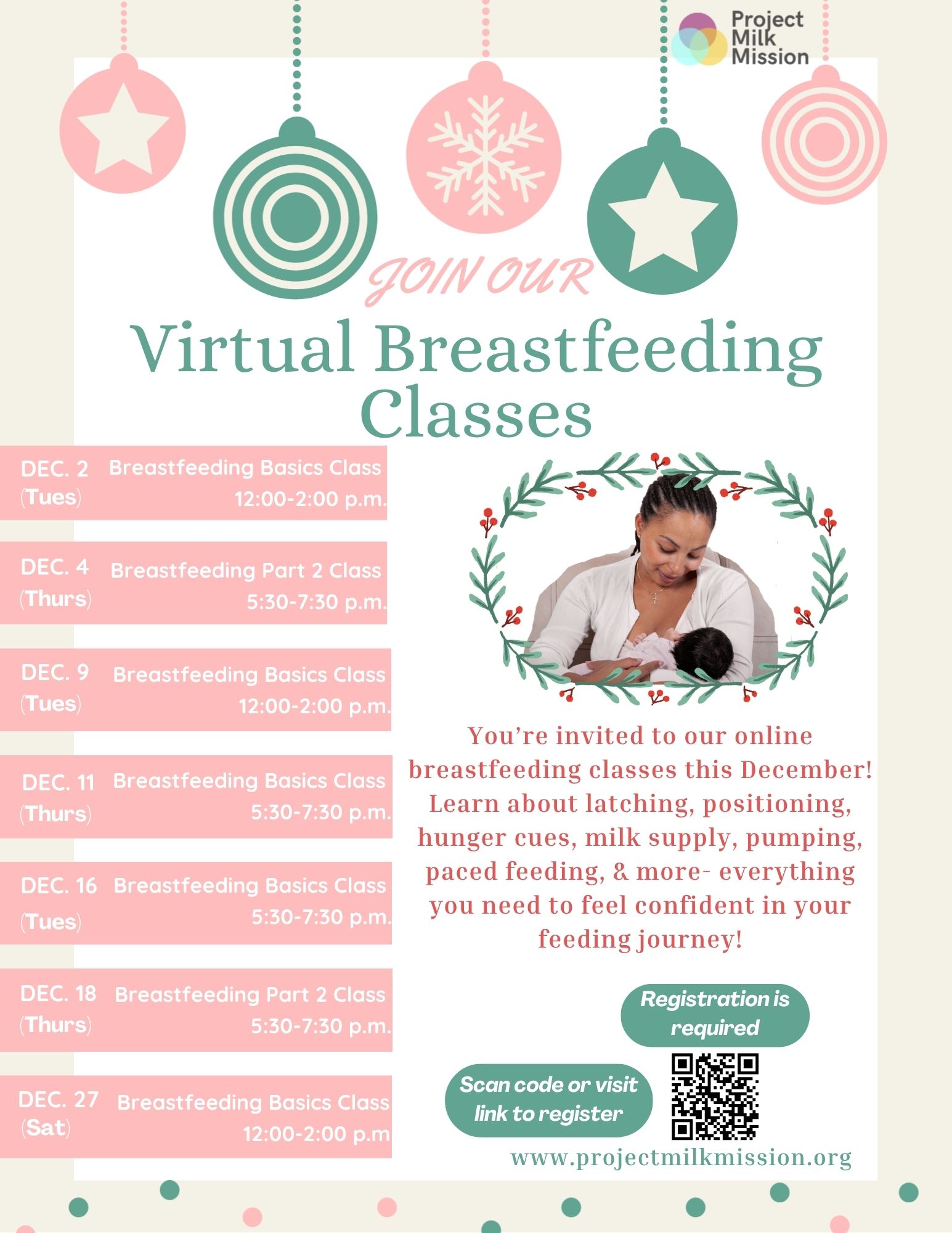 Dec. Virtual BF Classes Flyer