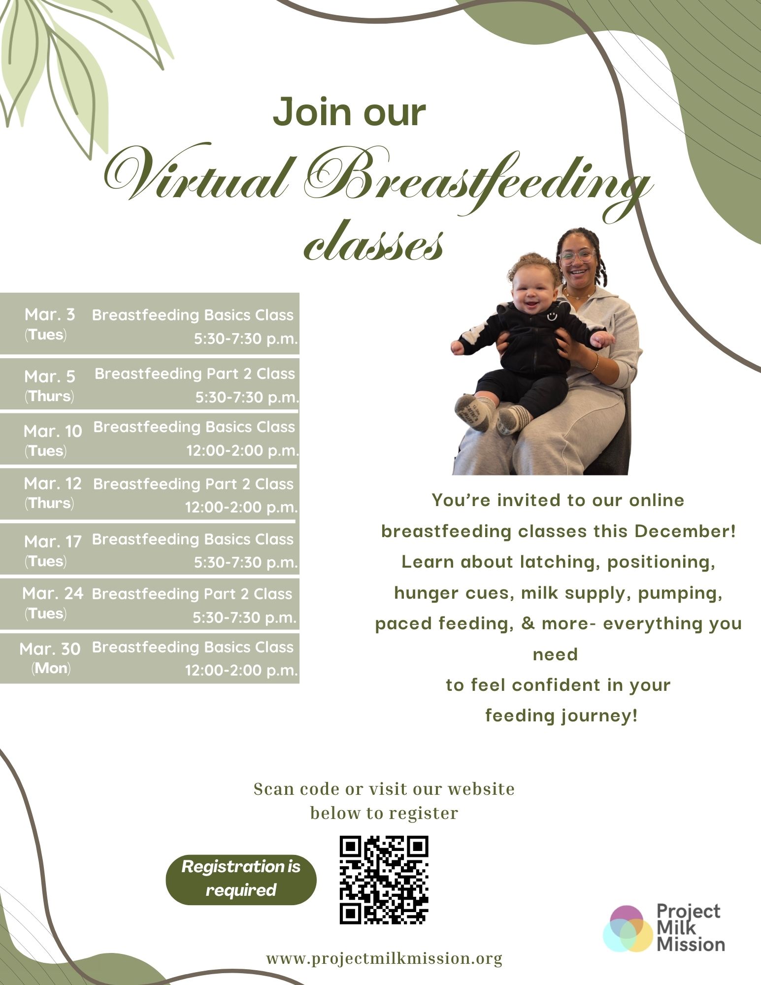 March Virtual BF class Flyer