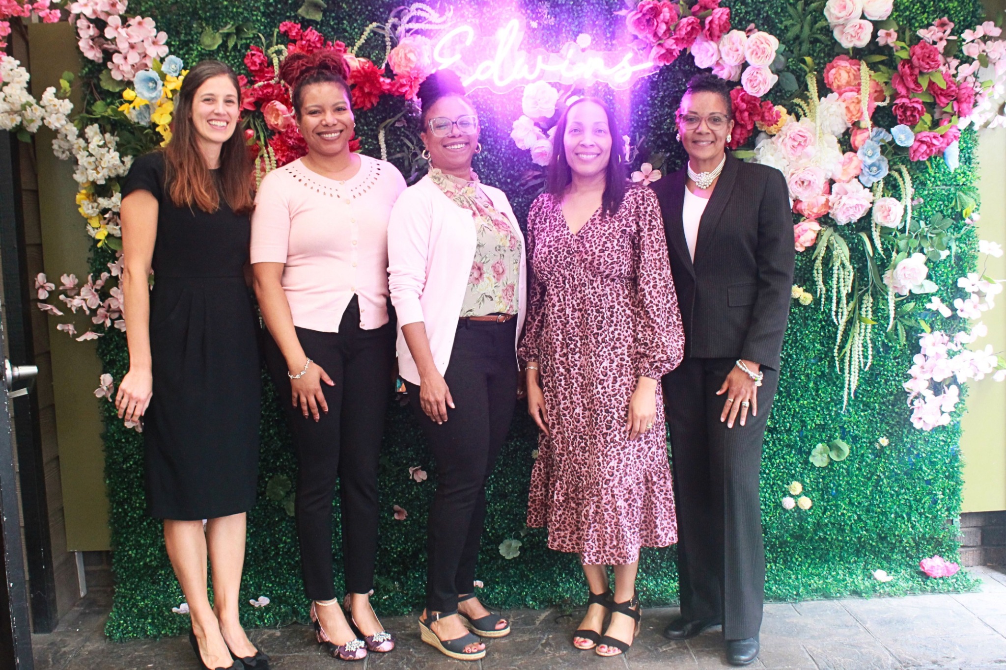 Five Project Milk Mission board members together at the fundraising brunch.